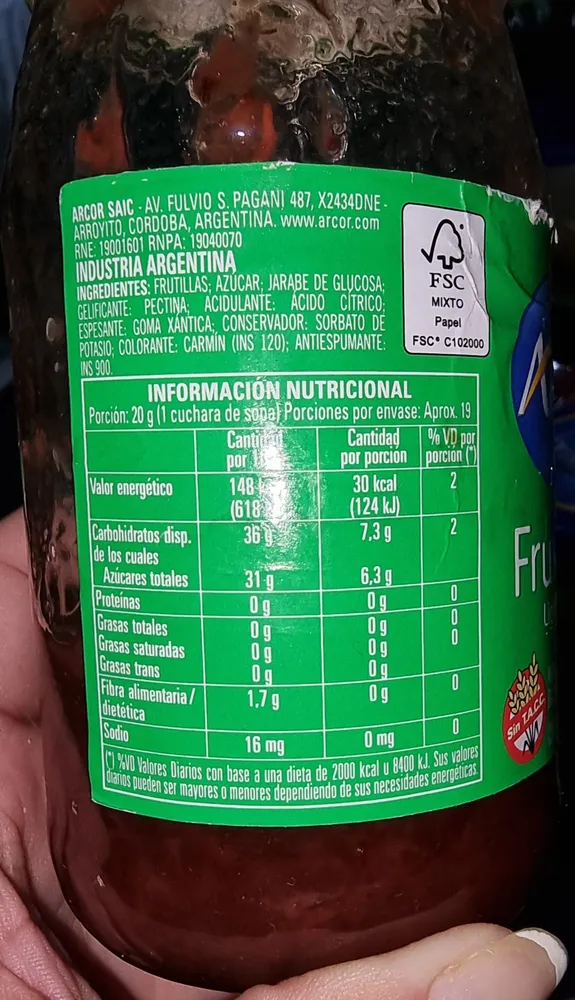 Mermelada de Frutilla Light