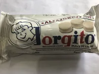Alfajorcitos Jorgito rellenos con dulce de leche y cubiertos con baño fantasía blanco