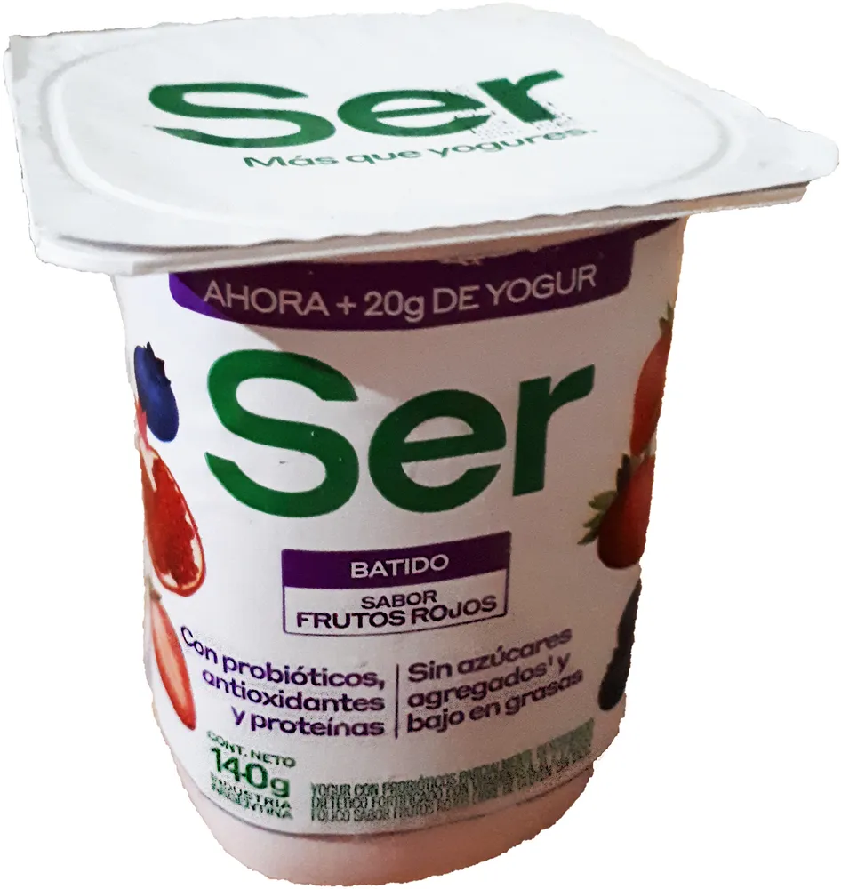 Yogur batido sabor frutos rojos
