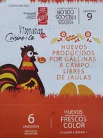 Huevos frescos color gallinas a campo libre de jaulas