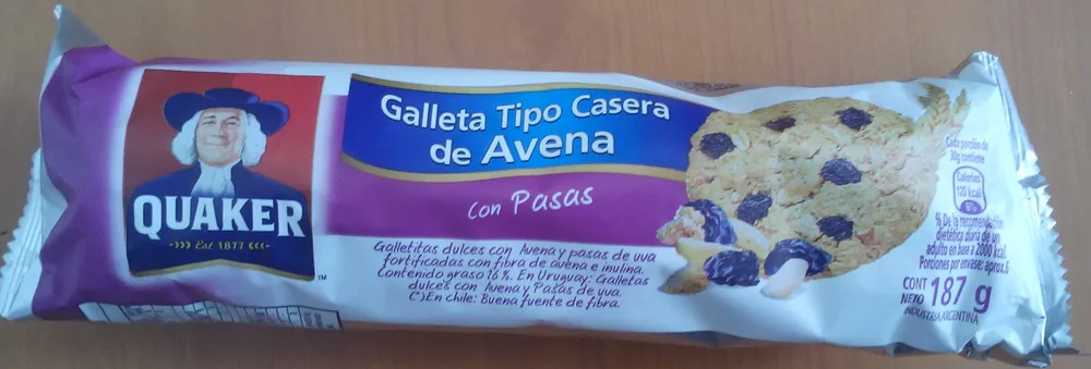 Galleta Tipo Casera de Avena con Pasas