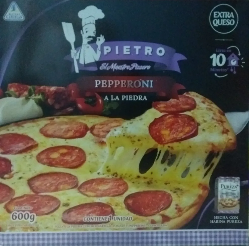 Pizza de pepperoni a la piedra (congelada)
