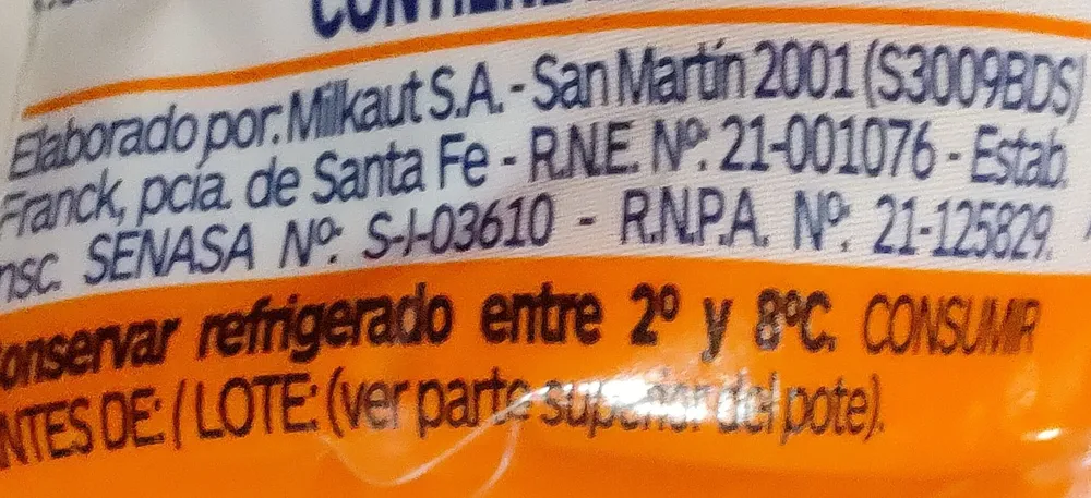 Yogur sin lactosa sabor frutilla