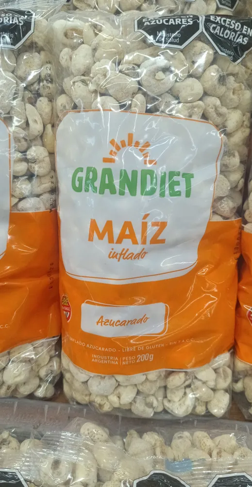 maíz inflado con azúcar