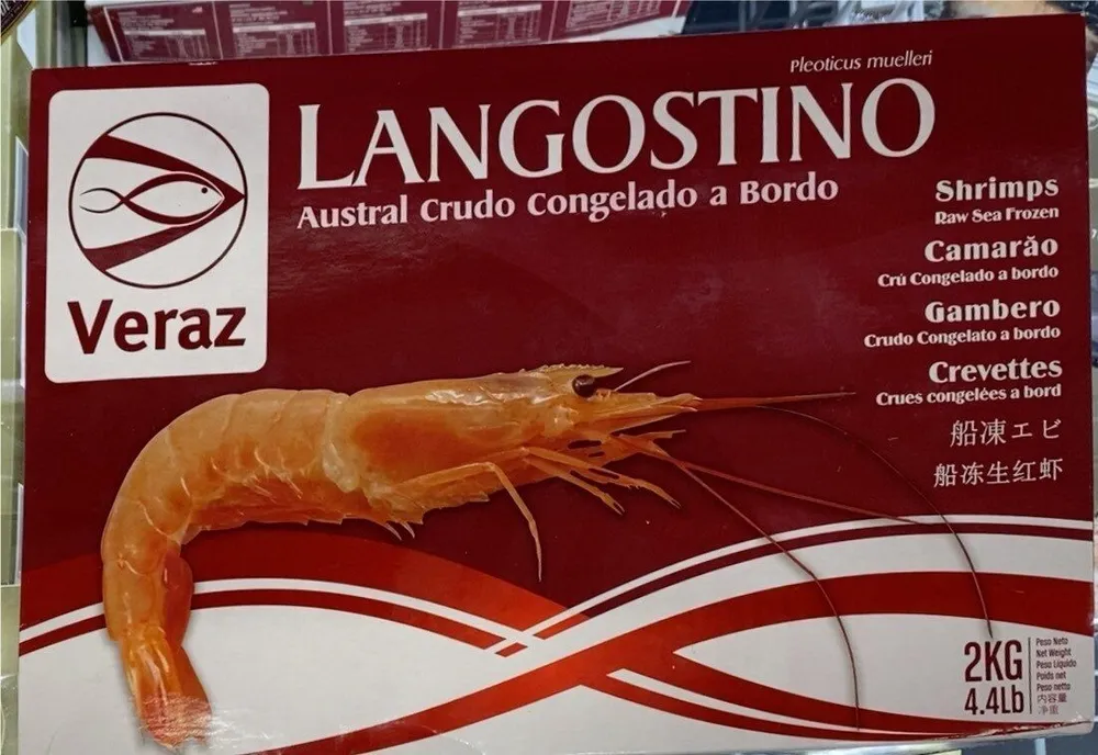 Langostino austral crudo congelado abordo