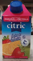 jugo de naranja + frutilla