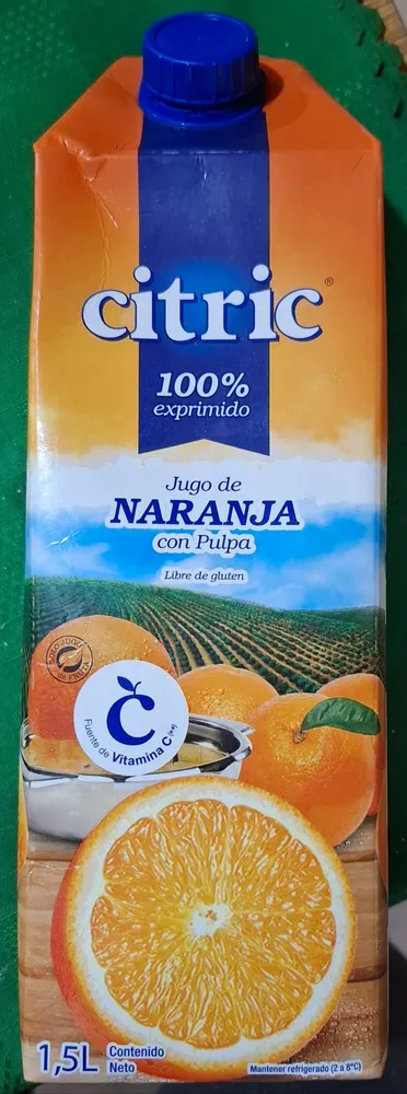 Jugo de naranja con pulpa