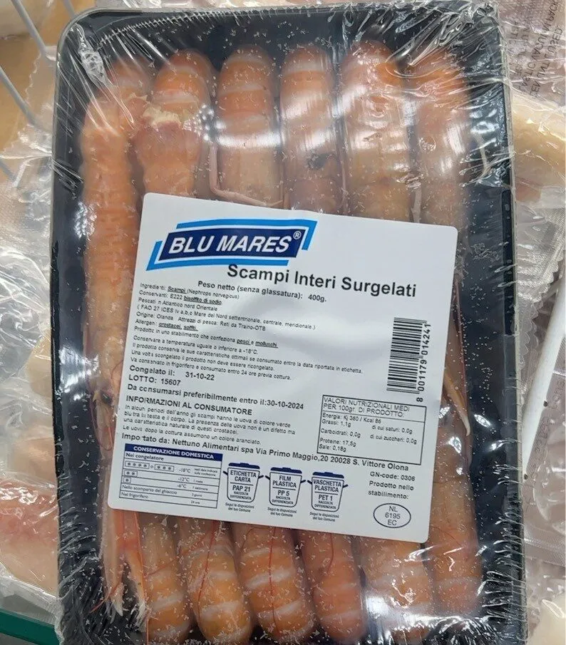 Scampi inteti surgelati