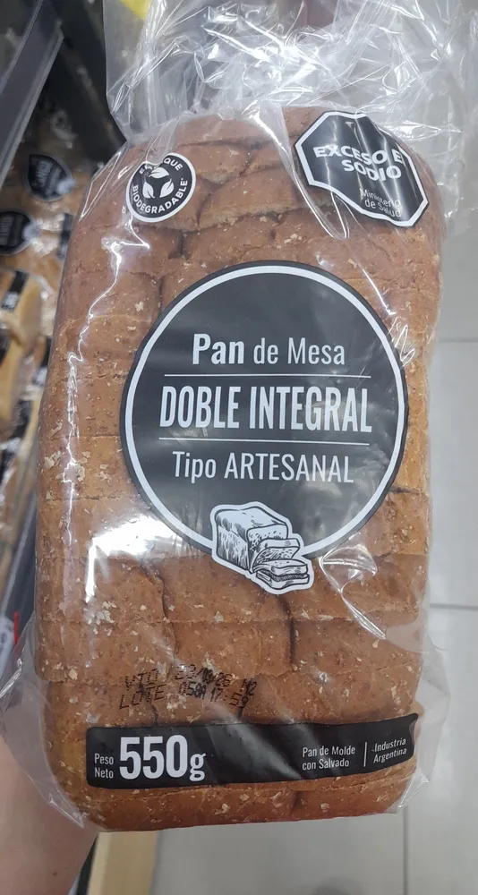 Pan Doble Integral Tipo Artesanal