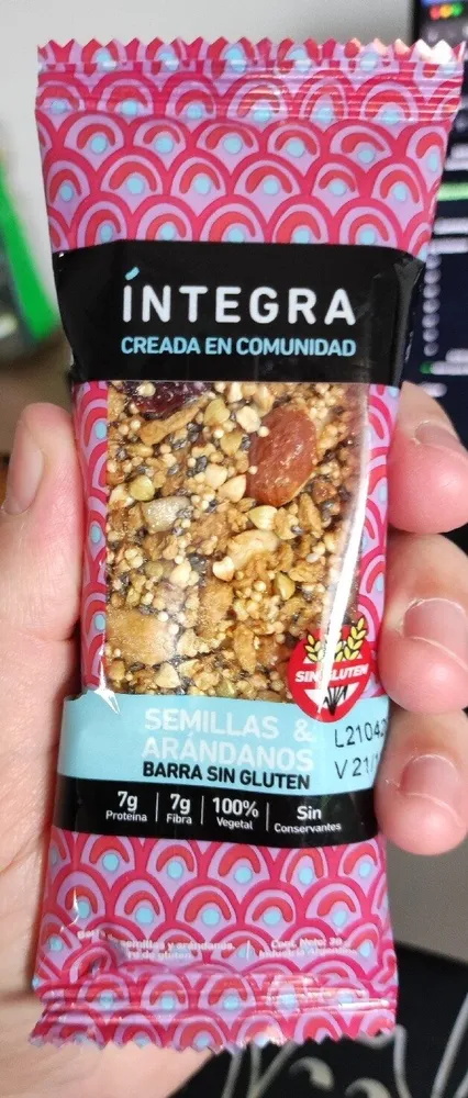 Barra Sin Gluten De Semillas Y Arándanos