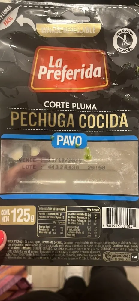 Corte Pluma Pechuga Cocida Pavo