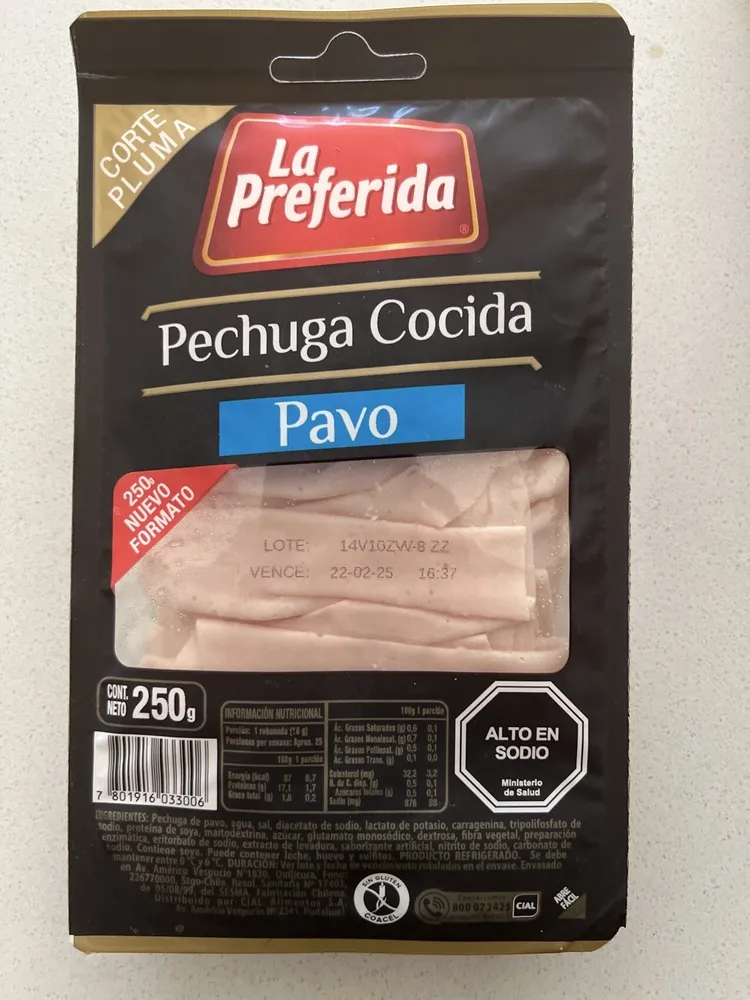 Pechuga De Pavo Cocida