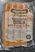 Salchicha de pollo criolla sin piel