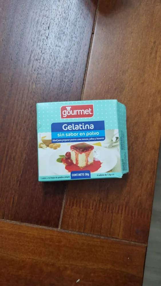 Gelatina sin sabor en polvo