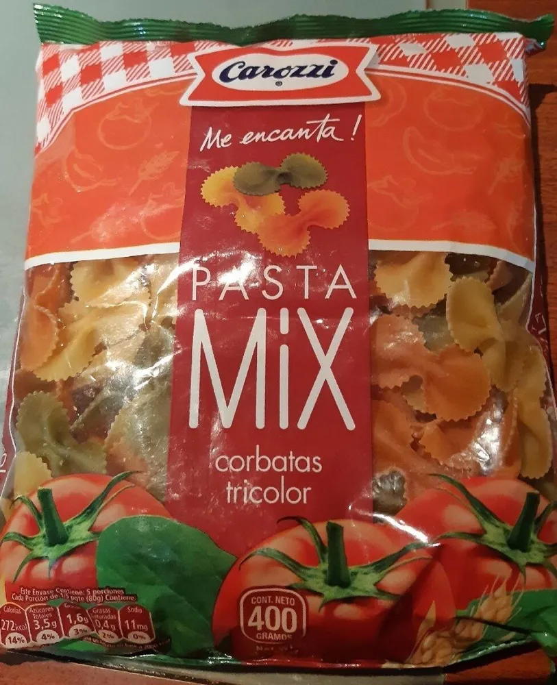 Pasta mix corbatas tricolor