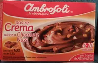 postre de crema sabor a chocolate nuss