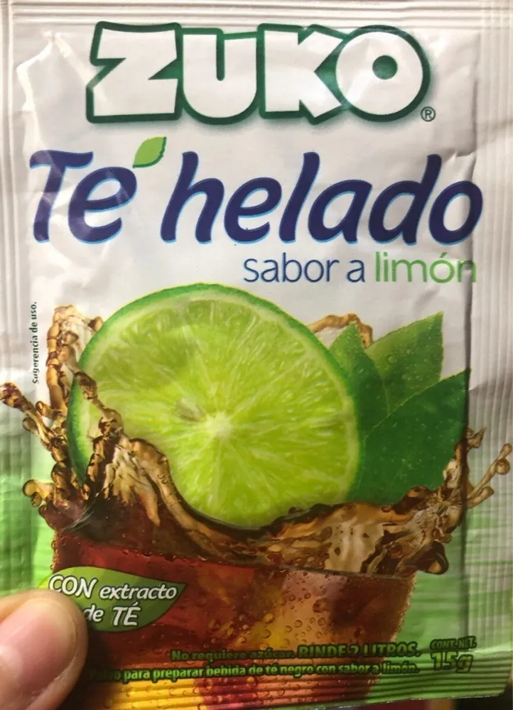 Polvo para preparar bebida sabor te con limon