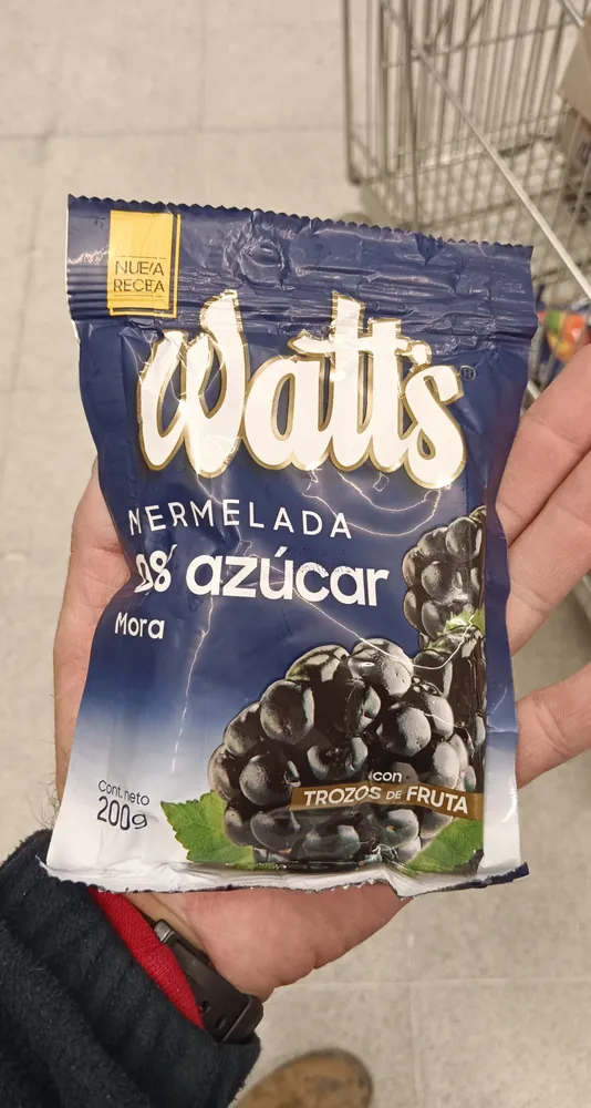 mermelada watts sin azúcar mora