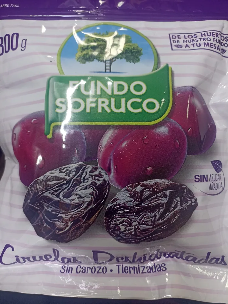 Ciruelas deshidratadas sin carozo, tiernizadas