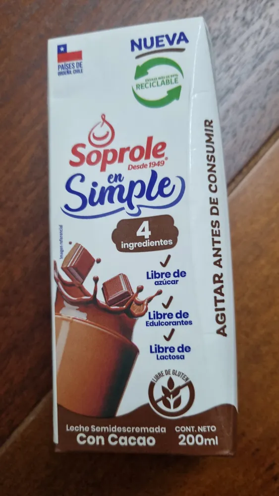 Leche Semidescremada Con Cacao
