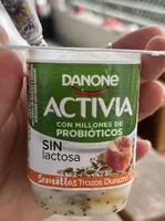 Activia con millones de probióticos sin lactosa Semillas Trozos Durazno