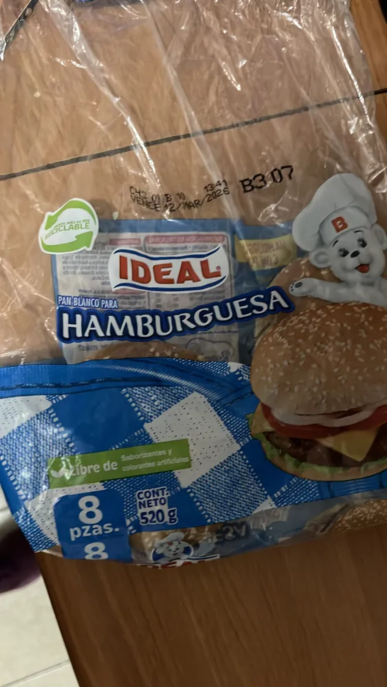 Pan Blanco para Hamburguesa