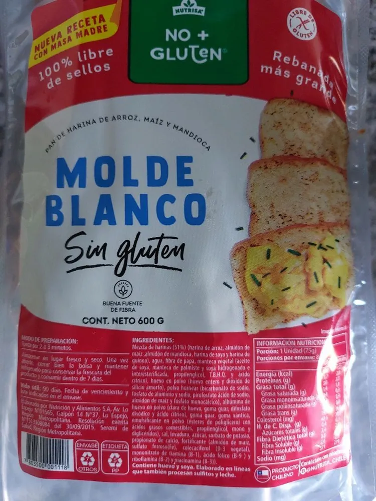 Molde Blanco Sin gluten