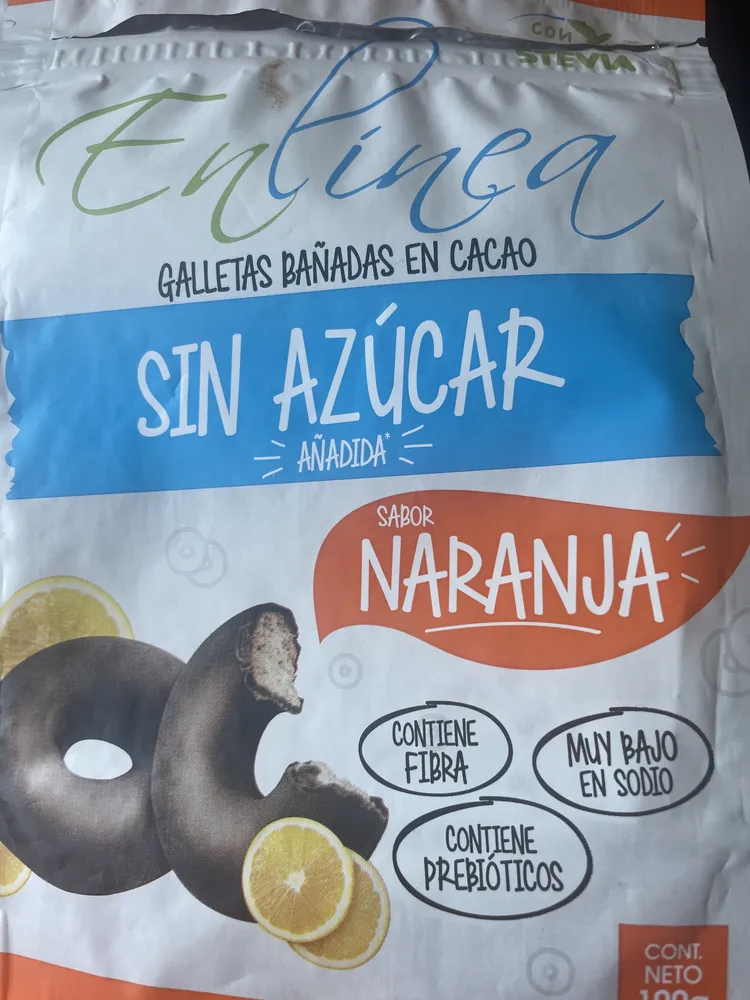Galletas bañadas en cacao sin azúcar añadida sabor naranja