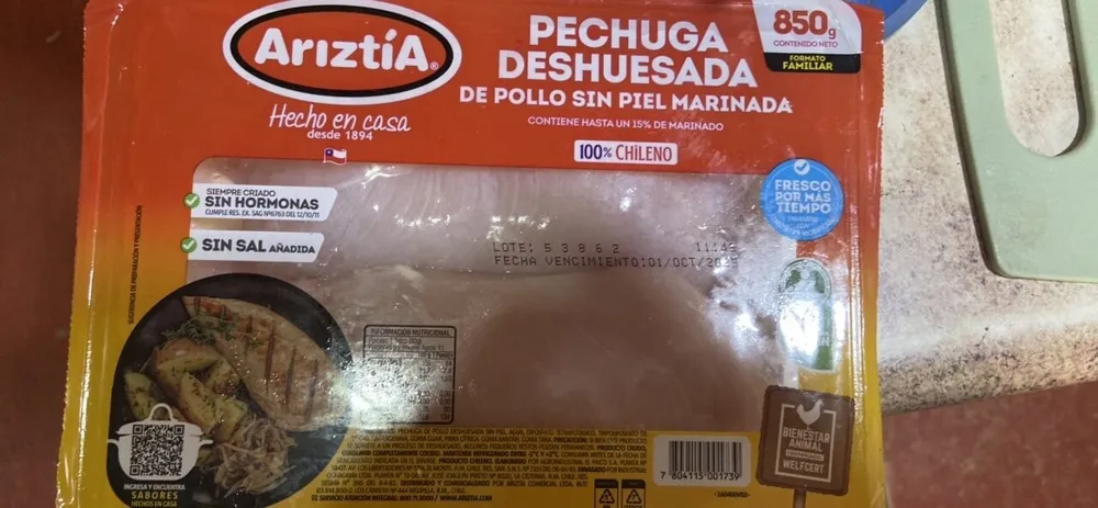 Pechuga Deshuesada De Pollo Sin Piel Marinada