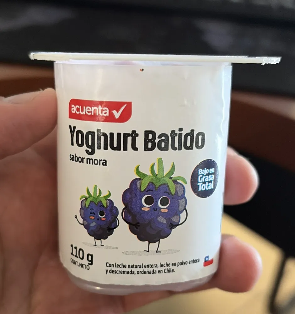 Yoghurt Batido sabor mora