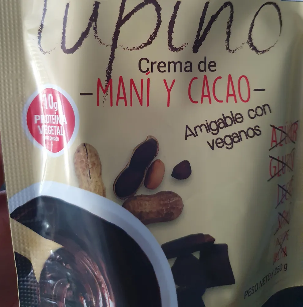 crema de mani y cacao
