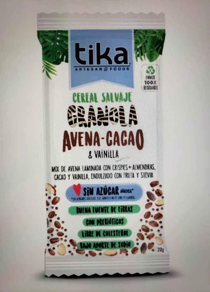 Tika • Cereal Salvaje Granola Avena-Cacao & Vainilla 20G