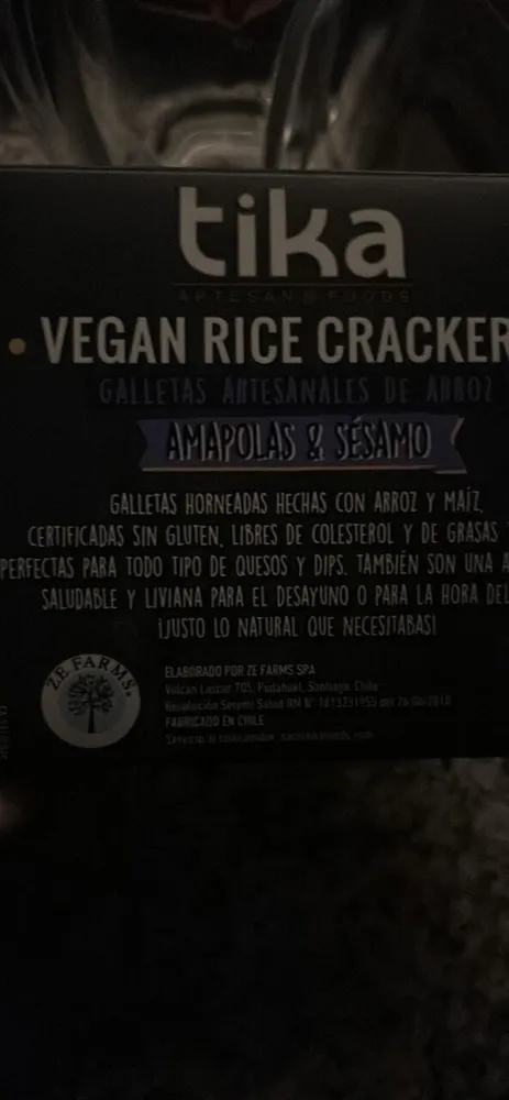 Vegan rice crackers