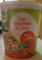 Sopa instantánea de fideos, sabor pollo