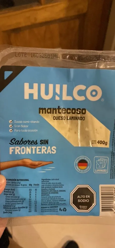 Queso mantecoso laminado
