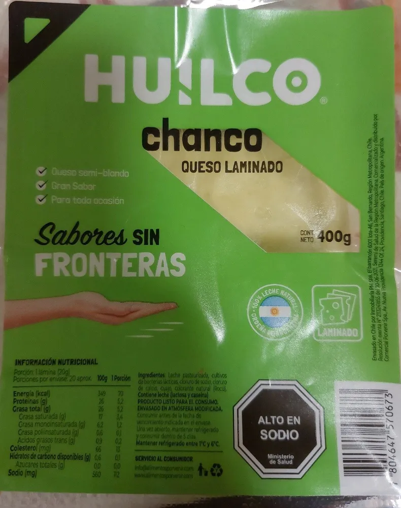 Queso Chanco laminado