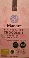 Barra de chocolate orgánico sin azúcar endulzado con eritritol 79% cacao
