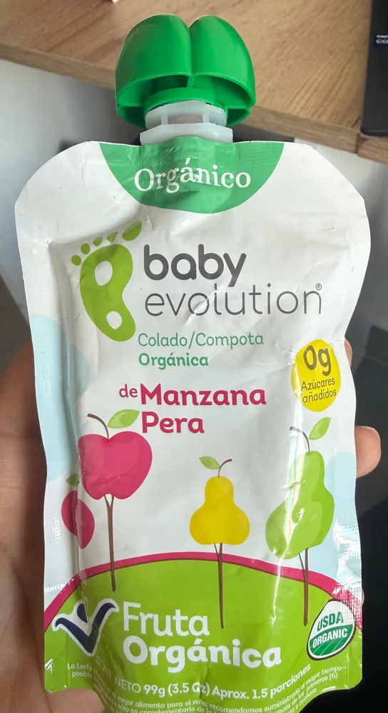 Colado/compota orgánica de manzana pera