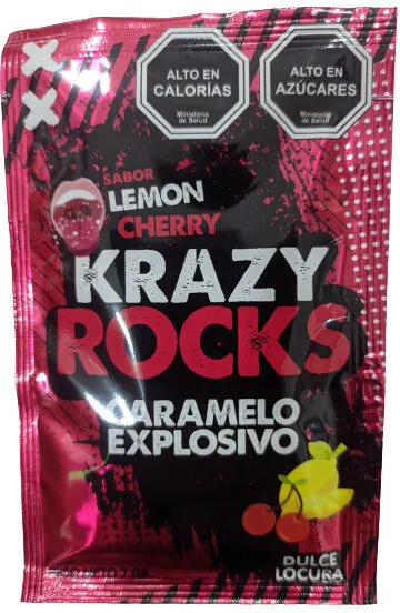 Dulce Locura • Krazy Rocks Caramelo Explosivo sabor Lemon Cherry 7 g