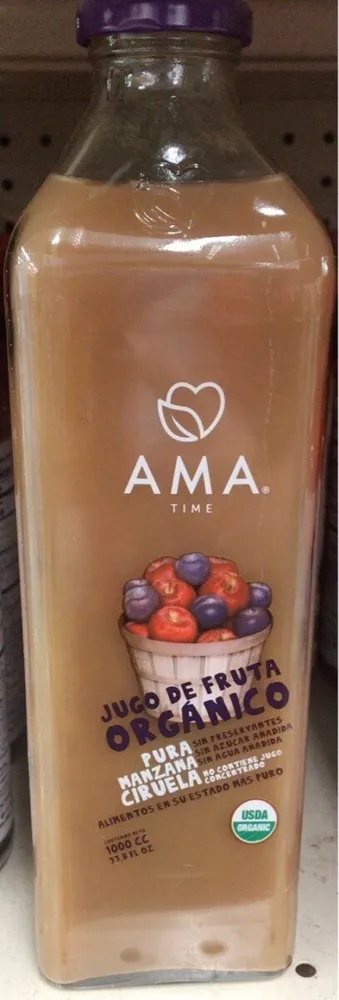 Jugo de fruta pura manzana ciruela