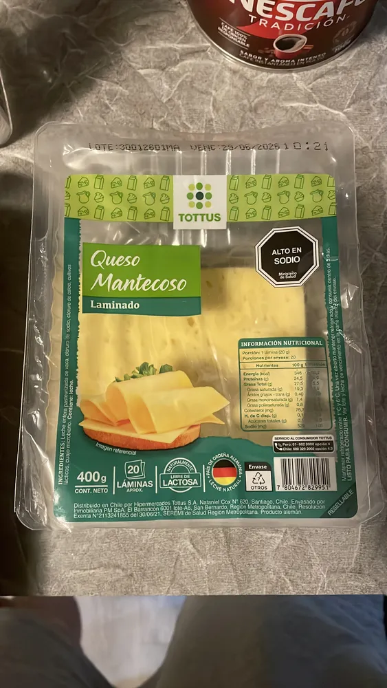 Queso Mantecoso Laminado