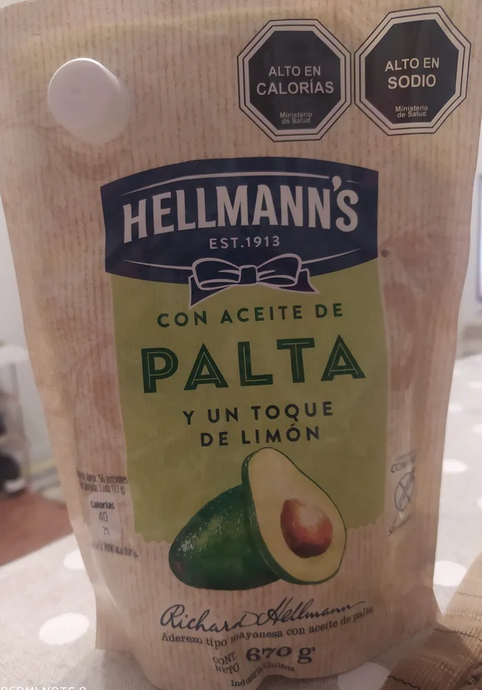 Mayonesa con aceite de palta