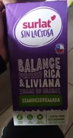 Leche sin lactosa. Semi descremada surlat