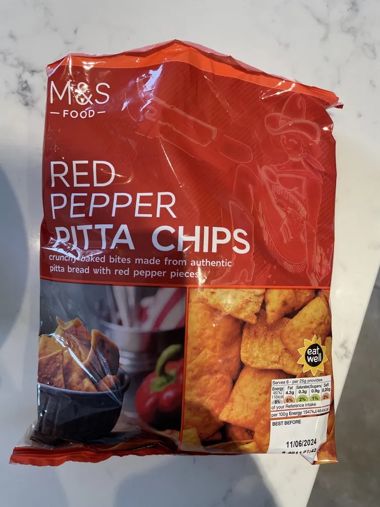 Red Pepper Pitta Chips