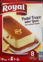 Pastel fresco sabor limón con caramelo liquido