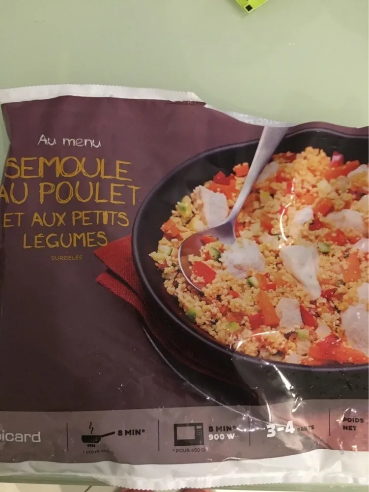 Semoule au poulet et zux petits legumes