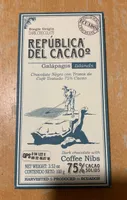 Chocolate negro con trozos de cafe tostado
