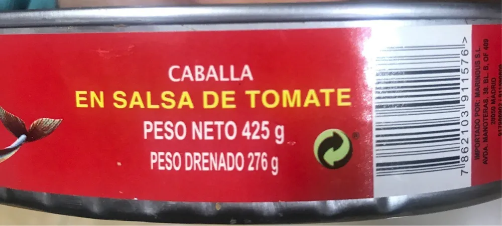 Caballa en salsa de tomate