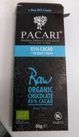Choc. cru Pacari 85% Cacao