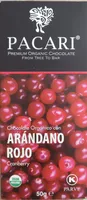 Organic chocolate with Cranberries